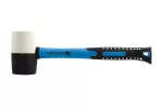Młotek gumowy, biało/czarny 680 g uchwyt włókno-szklane