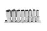 Zestaw kluczy nasadowych wielokątnych długich 12-kątnych 1/2", 8 szt.