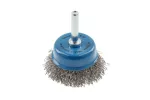 Szczotka czołowa z trzpieniem 75 mm, drut ze stali nierdzewnej 0,3 mm