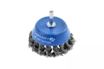 Szczotka czołowa z trzpieniem 75 mm, drut ze stali nierdzewnej 0,5 mm