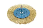 Szczotka tarczowa z trzpieniem 100 mm, drut mosiężny  0,3 mm