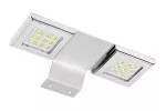 OPRAWA LEDOWA KWADRATOWA NA SZAFKĘ PODWÓJNA CALDERON, 12V, 18 LED, CIEPŁY BIAŁY, CHROM