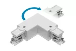 ŁĄCZNIK L 90° REGULOWANY DO SZYNOPRZEWODU 3-FAZOWEGO X-RAIL, 101X101mm, Z/W, BIAŁY