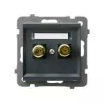 SONATA Gniazdo głośnikowe pojedyncze - kolor szary grafit