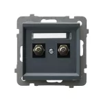 SONATA Gniazdo ekwipotencjalne podwójne - kolor szary grafit