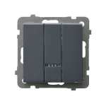 SONATA Łącznik potrójny z podświetleniem niebieskim - kolor szary grafit