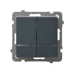 SONATA Łącznik dwugrupowy świecznikowy z podświetleniem niebieskim - kolor szary grafit