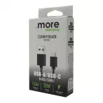 Kabel USB-A/USB-C czarny 1m