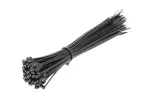 Nylonowe opaski zaciskowe 2,5 x 200 mm, 100 szt., czarne, odporne na promieniowanie UV