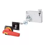 NZM4-XTVDKLR Rękojeść obrotowa nadrzwiowa NZM4 czerwono-żółta z zamkiem i kluczykiem