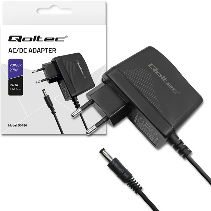 Qoltec Zasilacz wtyczkowy 27W | 9V | 3A | 5.5*2.1
