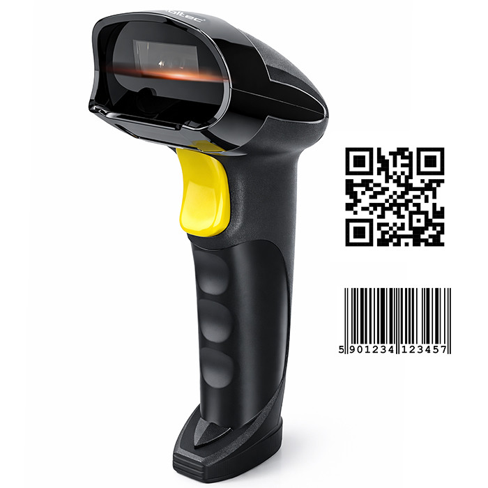 Qoltec Bezprzewodowy skaner czytnik kodów kreskowych 1D 2D | QR | EAN | USB | 2.4G