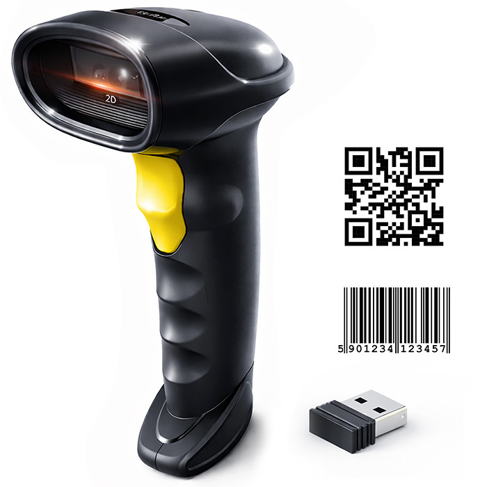 Qoltec Skaner czytnik kodów kreskowych 1D 2D | QR | EAN | USB | Bluetooth 