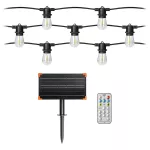 Solarna girlanda oświetleniowa - 1 sznur 15 m (15 opraw) + 15 żarówek LED 0,1 W E27, 3000 K + 1 żarówka gratis