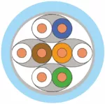 Kabel kat.6A, U/FTP, BKT 585, LSHF, drut, niebieski, Dca -s2,d1,a1 (500m)