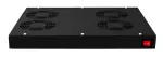 Panel wentylacyjny BTK 4 wentylatorowy dachowo-rakowy + termostat 1U czarny RAL 9005