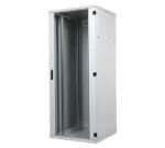 Szafa SRS, BKT 15U, 600/800/780, szer./gł./wys. mm. drzwi blacha/szkło, RAL 7035 ( konstrukcja spawana - nośność 600 kg )