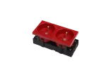 Gniazdo BKT 2x(2P+T) 4 MOD M45 DATA - czerwone