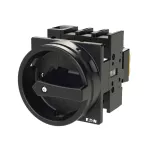 P1-40/EA/SVB-SW/N Rozłącznik główny, 3 bieg.+N, 40 A, montaż natablicowy, pokrętło czarne z blokadą na kłódkę