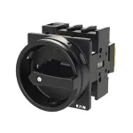 P1-40/EA/SVB-SW/N Rozłącznik główny, 3 bieg.+N, 40 A, montaż natablicowy, pokrętło czarne z blokadą na kłódkę