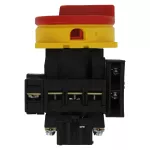 P1-40/EA/SVB/N/HI11 Rozłącznik główny, 3 bieg.+N+1NO+1NC, 40 A, montaż natablicowy, pokrętło czerwono-żółte z blokadą na kłódkę