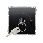 Simon Basic WMUL-0K01xx-Y011 Łącznik jednobiegunowy z kluczem, 2 pozycyjny, „0-I” styk N/O. Możliwość wyjęcia klucza w każdej pozycji; czarny