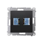 Simon 54 WMDK-P2xxxx-049 Pokrywa gniazd teleinformatycznych na Keystone płaska podwójna (moduł); czarny