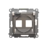 Simon 54 WMDA-P92xx1-041 Pokrywa gniazd teleinformatycznych IP44 na Keystone podwójna z polem opisowym, klapka transparentna; kremowy Wymagana uszczelka IP44 do ramki