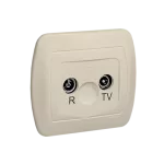 Simon Akord WMAA-42100x-9013 Gniazdo antenowe R-TV przelotowe, tłum. 10 dB; beż