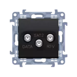 Simon 10 WC-ADSATFx-01-49xx Gniazdo antenowe końcowe RTV-DATA-SAT (moduł), 1x wejście: 5÷2400 MHz; czarny