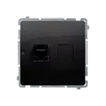 Simon Basic WMUT-0010x2-Y011 Gniazdo telefoniczne RJ12 (moduł). Montaż gniazda na wkręty do puszki; czarny