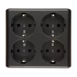 Simon 54 WMEW-22411x-048 Gniazdo poczwórne Schuko natynkowe z przesłonami torów prądowych wersja skandynawska 16A, 250V~, zaciski śrubowe; antracyt