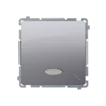 Simon Basic WMUL-061xxx-4011 Łącznik schodowy z podświetleniem LED (moduł) 10AX, 250V~, szybkozłącza; srebrny mat