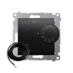 Simon 54 WMDR-01xxxx-049 Regulator temperatury z czujnikiem zewnętrznym (moduł) 16(2) A, 230V~. W komplecie czujnik zewnętrzny (sonda). Montaż na wkręty; czarny