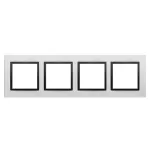 Simon 54 Nature WMDZ-0140xS-082 Ramka 4-krotna Nature-Metal, INOX NERO, IP20/IP44 (IP44-należy zastosować zestaw uszczelek DUN4)