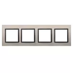 Simon 54 Nature WMDZ-0140xS-081 Ramka 4-krotna Nature-Metal, SATYNOWA NOC, IP20/IP44 (IP44-należy zastosować zestaw uszczelek DUN4)