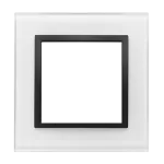 Simon 54 Nature WMDZ-0110xS-068 Ramka 1-krotna Nature-Szkło, CZARNA PERŁA, IP20/IP44 (IP44-należy zastosować uszczelkę ramki DUN1)