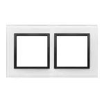 Simon 54 Nature WMDZ-0120xS-068 Ramka 2-krotna Nature-Szkło, CZARNA PERŁA, IP20/IP44 (IP44-należy zastosować uszczelkę ramki DUN2)