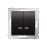 Simon 54 WMDL-551x2x-048 Łącznik świecznikowy z podświetleniem LED i do wersji IP44 (moduł) 16AX, 250V~, zaciski śrubowe; antracyt Posiada wkładkę DU1W