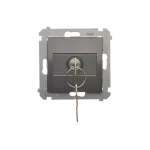 Simon 54 WMDL-0K01xx-048 Łącznik na kluczyk jednobiegunowy (moduł) 2 pozycyjny „0-I” styk N/O, 5 A, 250~. Możliwość wyjęcia klucza w każdej pozycji; antracyt