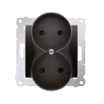 Simon 54 WMDW-00200M-048 Gniazdo wtyczkowe bez uziemienia z przesłonami podwójne (moduł) 16A, 250V~, zaciski śrubowe; antracyt Do ramek S54 PREMIUM