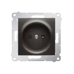 Simon 54 WMDW-00101x-048 Gniazdo wtyczkowe bez uziemienia z przesłonami (moduł) 16A, 250V~, zaciski śrubowe; antracyt