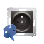 Simon 54 WMDW-01111x-048 Gniazdo DATA z kluczem uprawniającym (moduł) 16A, 250V~, zaciski śrubowe; antracyt