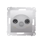 Simon 54 WMDA-02100x-043 Gniazdo antenowe R-TV przelotowe (moduł), tłumienie TV i R 10 dB; srebrny mat