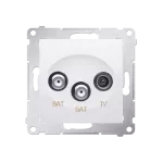 Simon 54 WMDA-03019z-011 Gniazdo antenowe satelitarne podwójne SAT-SAT-RTV (moduł); biały