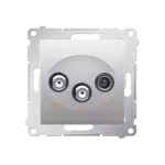 Simon 54 WMDA-03019z-043 Gniazdo antenowe satelitarne podwójne SAT-SAT-RTV (moduł); srebrny mat