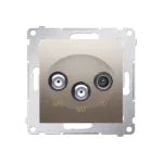 Simon 54 WMDA-03019z-044 Gniazdo antenowe satelitarne podwójne SAT-SAT-RTV (moduł); złoty mat