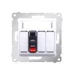 Simon 54 WMDG-01000x-011 Gniazdo głośnikowe 1-krotne z polem opisowym (moduł). Przekrój przewodów dla wejścia i wyjścia 2,5 mm2; biały