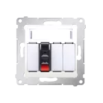 Simon 54 WMDG-01000x-041 Gniazdo głośnikowe 1-krotne z polem opisowym (moduł). Przekrój przewodów dla wejścia i wyjścia 2,5 mm2; kremowy