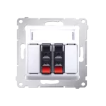 Simon 54 WMDG-02000x-011 Gniazdo głośnikowe 2-krotne z polem opisowym (moduł). Przekrój przewodów dla wejścia i wyjścia 2,5 mm2; biały